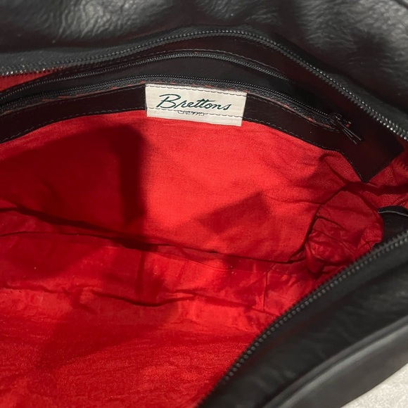 ❤️Host Picks❤️VTG Brettons Black Tooled Leather Shoulder Bag Textured Knot - Picture 8 of 9